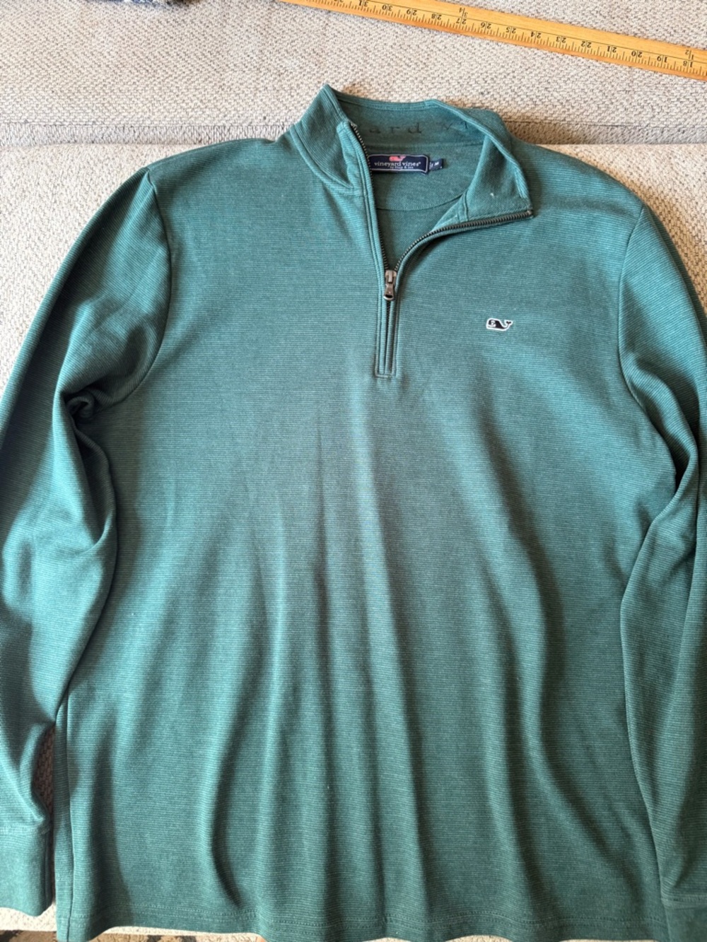 Vineyard Vines Men's Teal Green Quarter-Zip Pullover
